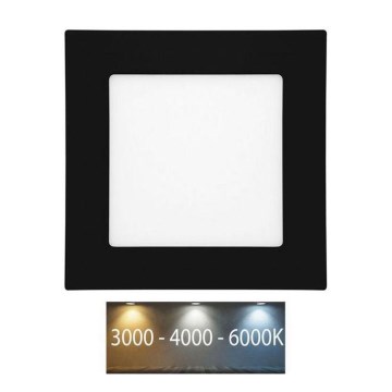 LED Лампа за вграждане в баня RAFA LED/6W/230V 3000/4000/6000K 12x12 см IP44 черен