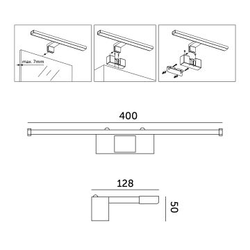 LED Лампа за огледало в баня LED/8W/230V 4000K IP44 40 см