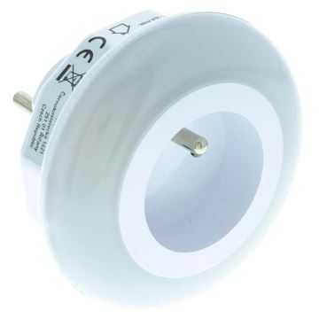 LED Лампа за ориентация със сензор за здрач и контакт LED/0,6W/230V