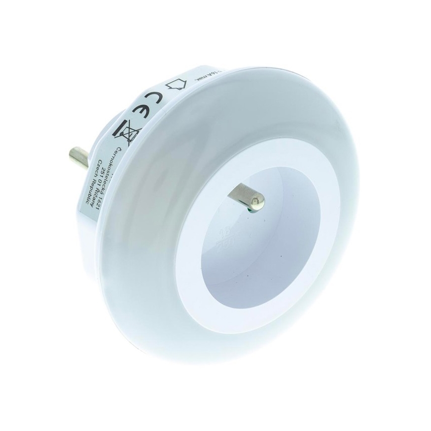 LED Лампа за ориентация със сензор за здрач и контакт LED/0,6W/230V