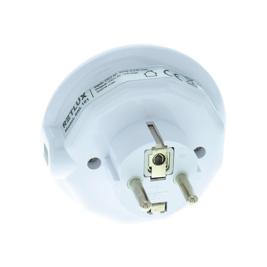 LED Лампа за ориентация със сензор за здрач и контакт LED/0,6W/230V