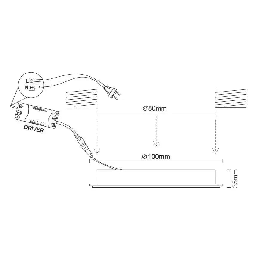 LED Лампа за окачен таван LED/7,5W/230V 4000K бял/златист