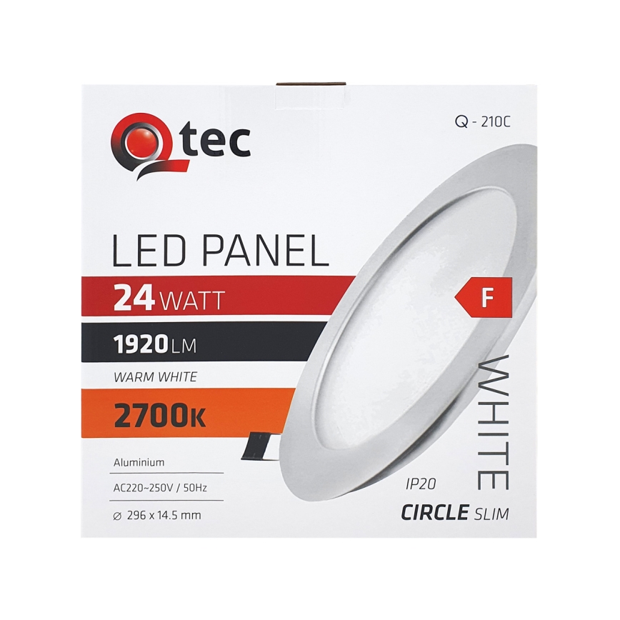 LED Лампа за окачен таван QTEC LED/24W/230V 2700K Ø 29,6 см