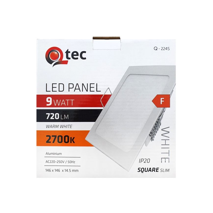 LED Лампа за окачен таван QTEC LED/9W/230V 2700K 14,6x14,6 см