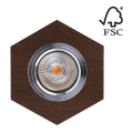 LED Лампа за окачен таван VITAR 1xGU10/5W/230V CRI 90 бук – FSC сертифицирано