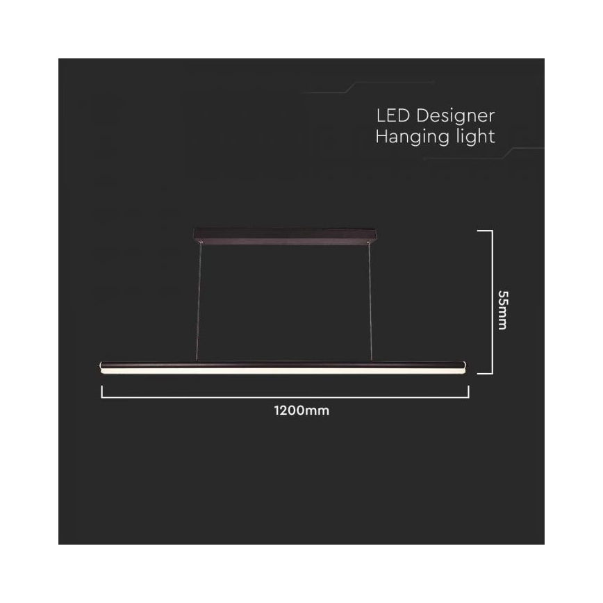 LED Пендел LED/23W/230V 4000K 120 см черен