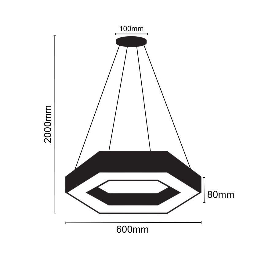 LED Пендел LED/28W/230V 4000K Ø 60 см