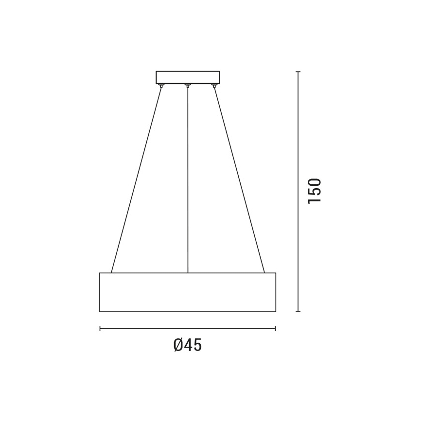 LED Пендел LED/30W/230V 3000K Ø 45 см бял/дъб