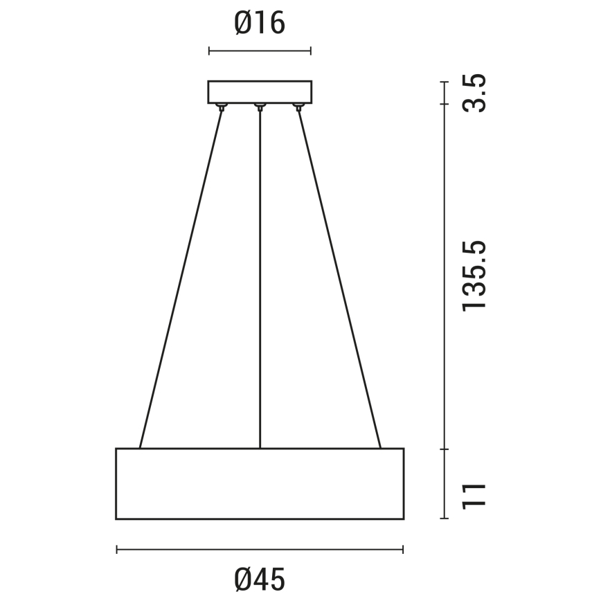 LED Пендел LED/30W/230V 3000K Ø 45 см сив