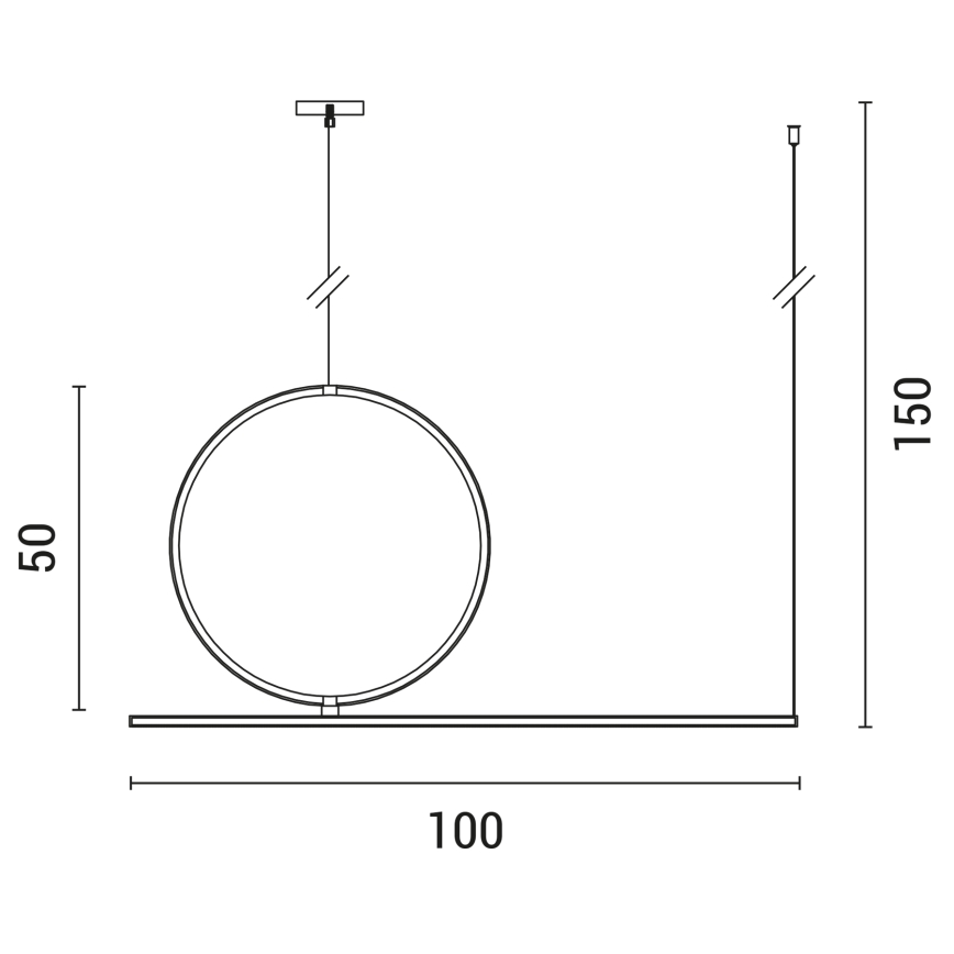 LED Пендел LED/32W/230V 3000K черен