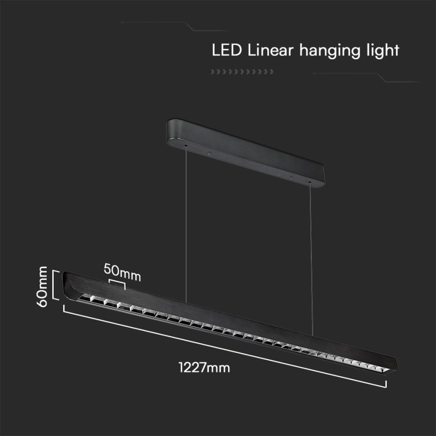 LED Пендел LED/36W/230V 3000/4000/6400K черен