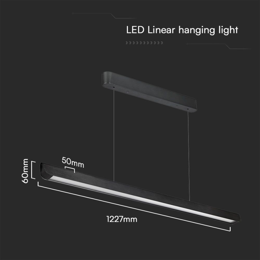 LED Пендел LED/36W/230V 3000/4000/6400K черен