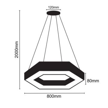 LED Пендел LED/40W/230V 4000K Ø 80 см