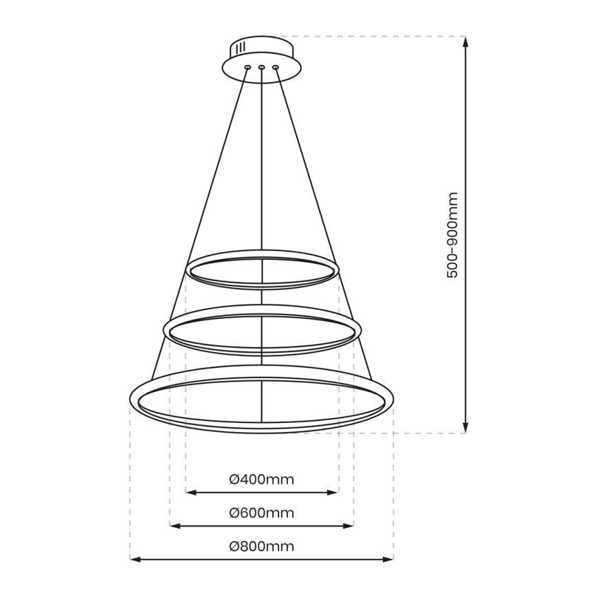 LED Пендел ROTONDA LED/93W/230V матов хром