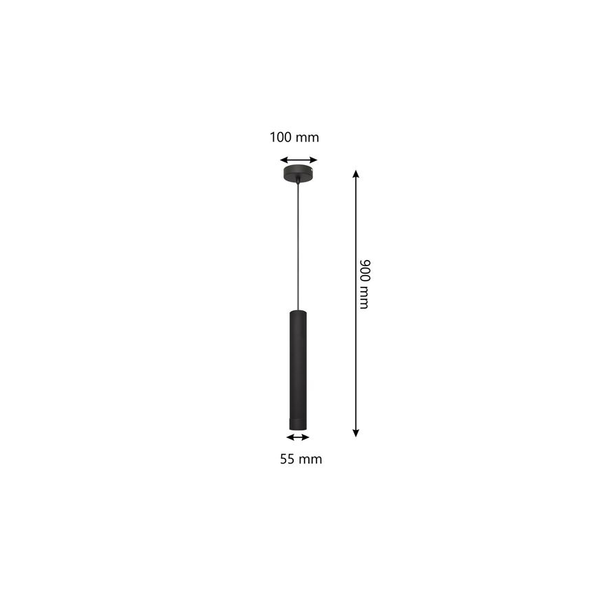 LED Пендел TUBA 1xGU10/4,8W/230V черен