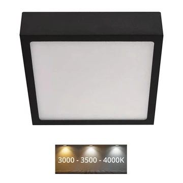 LED Плафон NEXXO LED/12,5W/230V 3000/3500/4000K 17x17 см черен