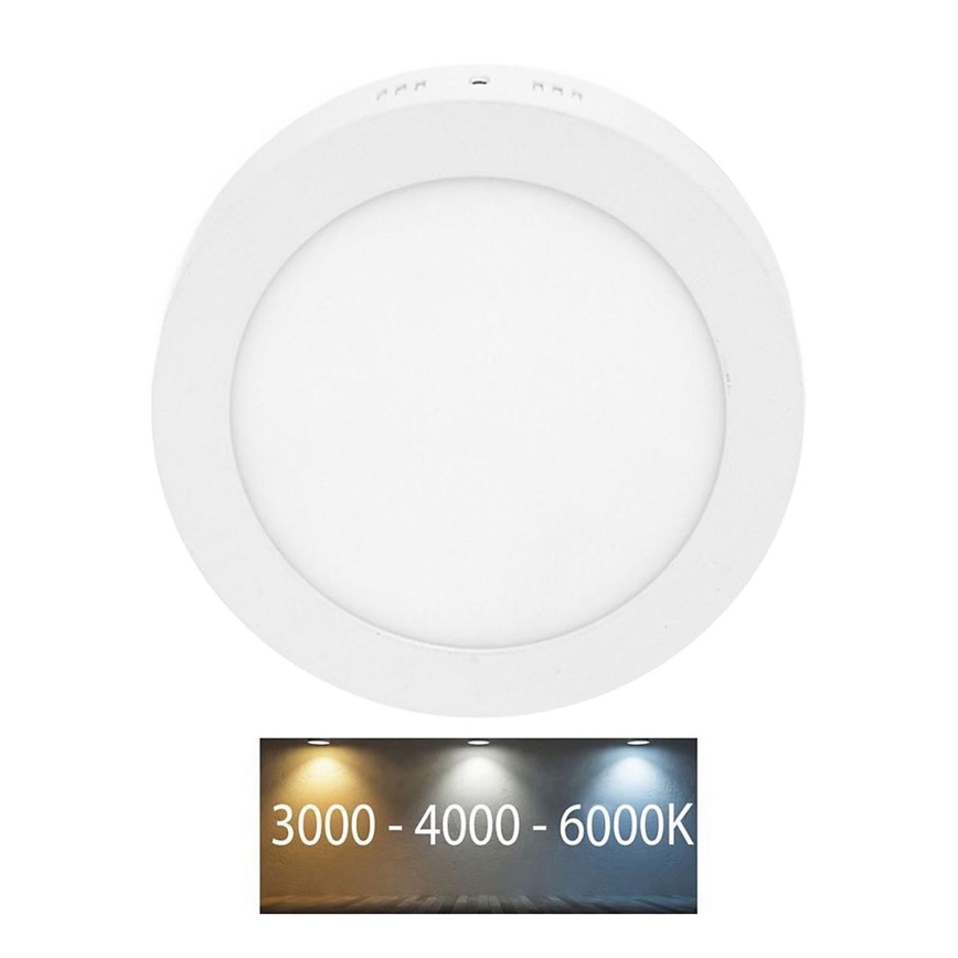 LED Плафон за баня LADA LED/18W/230V 3000/4000/6000K Ø 22 см IP44 бял