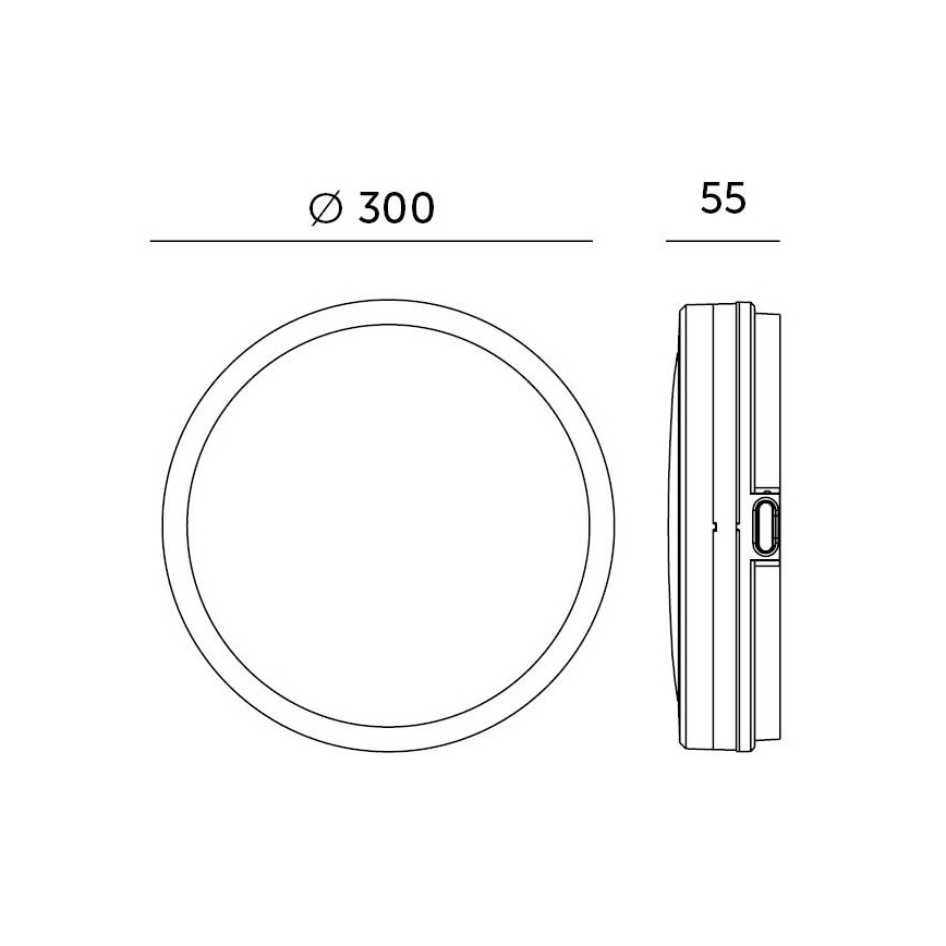 LED Плафон за баня LED/18W/230V 3000/4000/6500K IP65 Ø 30 см черен