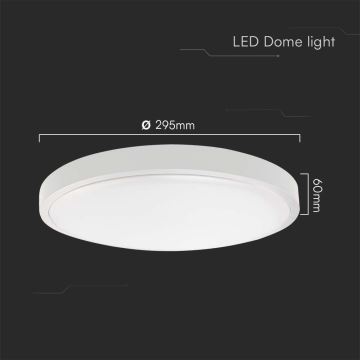 LED Плафон за баня LED/24W/230V IP44 3000K Ø 29 см бял