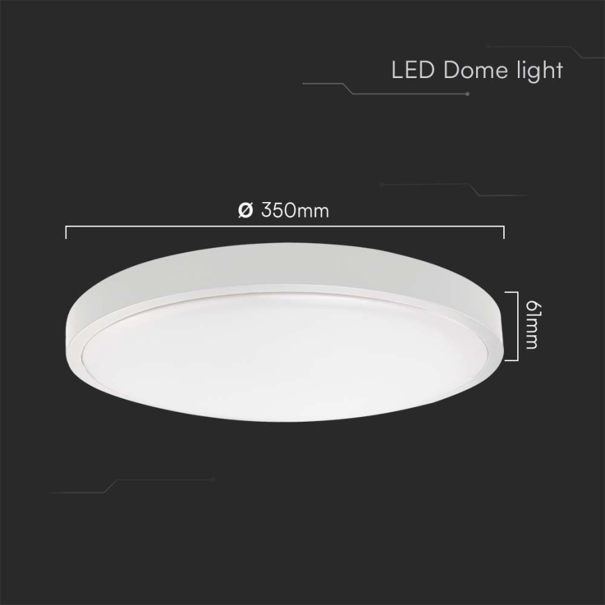 LED Плафон за баня LED/36W/230V 4000K IP44 бял