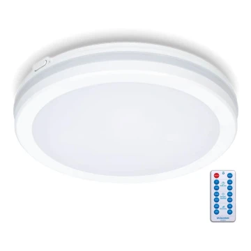 LED Плафон за баня със сензор LED/18W/230V 3000/4000/6500K IP65 Ø 30 см бял + дистанционно управление