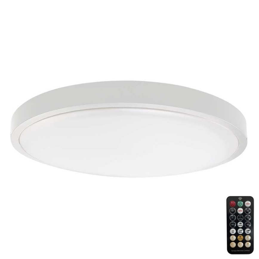 LED Плафон за баня със сензор LED/18W/230V IP44 3000K Ø 29 см бял + дистанционно управление