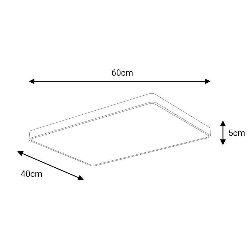 LED Плафониера FELIZ LED/50W/230V 4000K 40x60 см черен