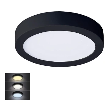 LED Плафониера LED/12W/230V 3000/4000/6000K черен кръгъл