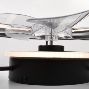 LED Димируем плафон с вентилатор FARGO LED/37W/230V черен + дистанционно управление