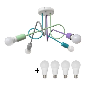 LED Полилей за повърхностен монтаж OXFORD 4xE27/10W/230V