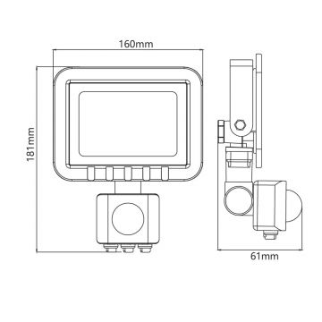 LED Рефлектор на сензор LED/30W/230V IP65