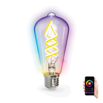 LED RGB+CCT Крушка FILAMENT ST64 E27/4,9W/230V 2700-6500K Wi-Fi - Aigostar