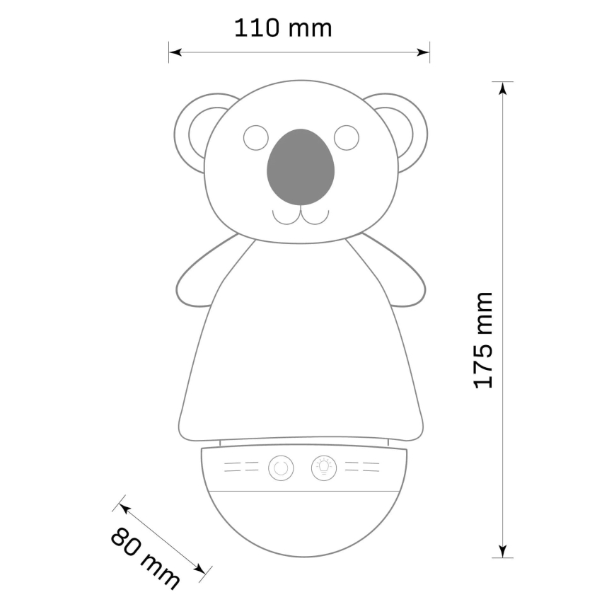 LED RGB Детска малка нощна лампа с melody 3xAAA/5V коала