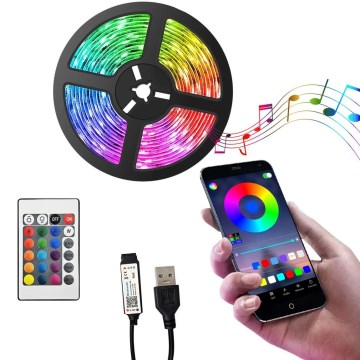 LED RGB Димируема лента LED/6W/5V USB 2 м + дистанционно управление