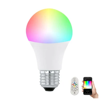 LED RGB Димируема крушка CONNECT E27/9W + дистанционно управление - Eglo