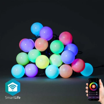 LED RGB Екстериорни декоративни лампички 20xLED/8 функции 13м IP65 Wi-Fi Tuya