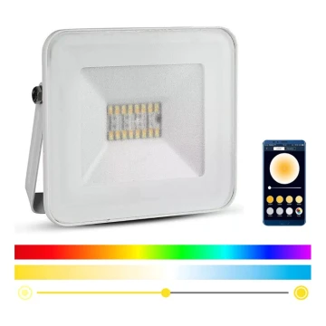 LED RGB Смарт димируем прожектор LED/20W/230V IP65 бял