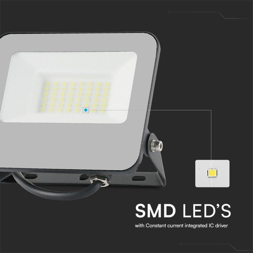 LED RGBW Димируем прожектор LED/30W/230V IP65 сив + дистанционно управление