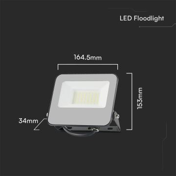 LED RGBW Димируем прожектор LED/30W/230V IP65 сив + дистанционно управление