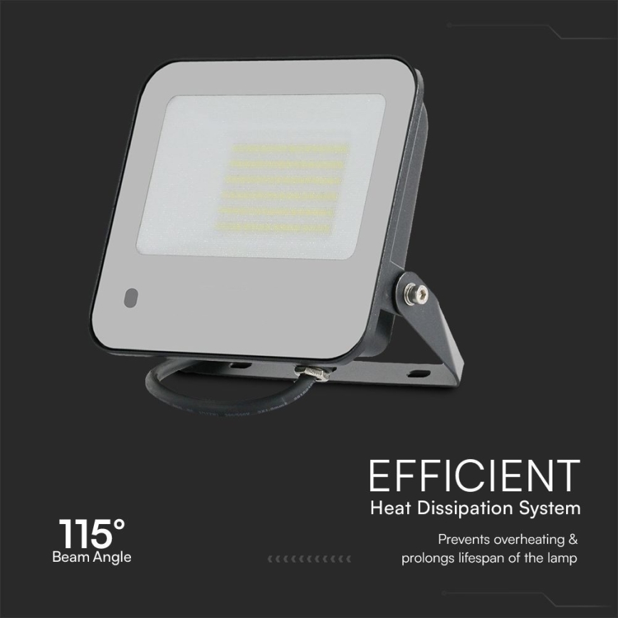 LED RGBW Димируем прожектор LED/50W/230V IP65 сив + дистанционно управление