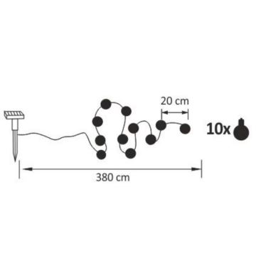 LED Solar декоративни лампички LED/1,2V 3,8 м IP44