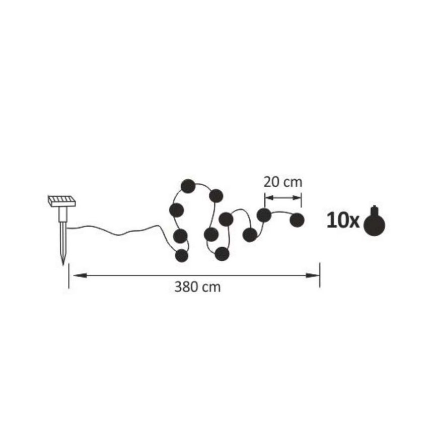 LED Solar декоративни лампички LED/1,2V 3,8 м IP44