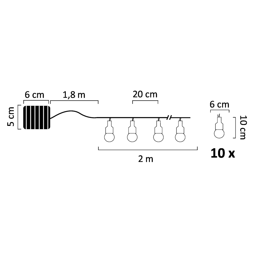 LED Solar декоративни лампички PASTEL 10xLED/1,2V 3,8 м IP44