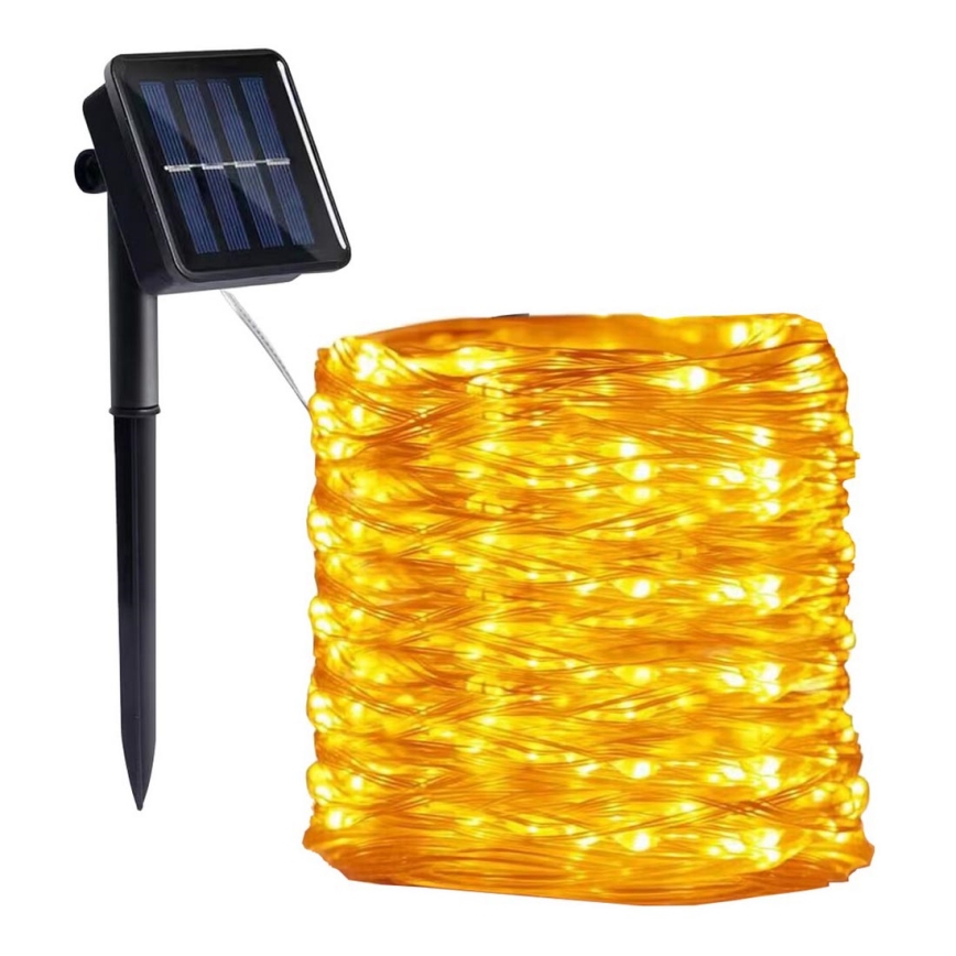 LED - Solar верига 300xLED/0,12W/1,2V 1xAA 27 m IP44 3000K