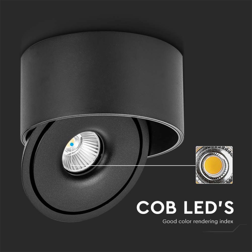 LED Гъвкав спот LED/20W/230V 3000/4000/6400K CRI 90 черен