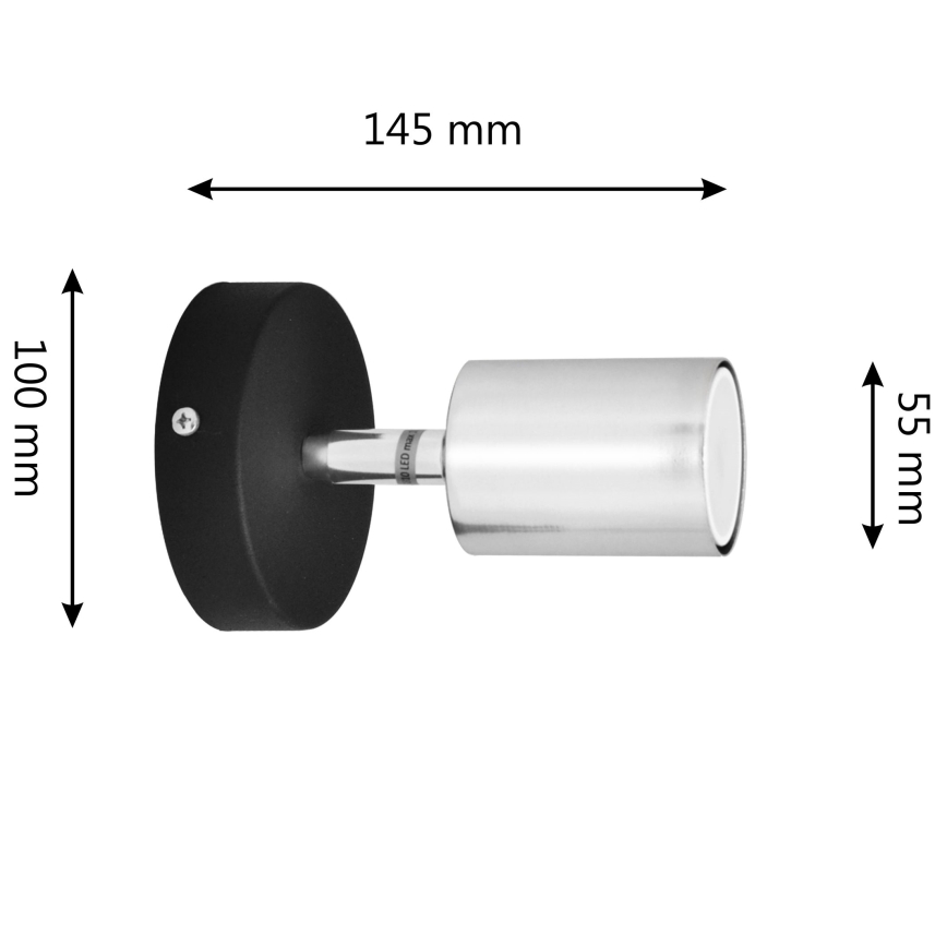 LED Стенен спот TUNE 1xGU10/6,5W/230V матов хром/черен