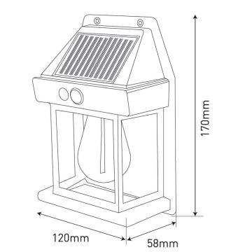 LED Соларен аплик със сензор LANTER LED/1W/3,7V IP44 бял