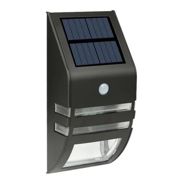 LED Соларен аплик със сензор LED/3,7V IP44 черен