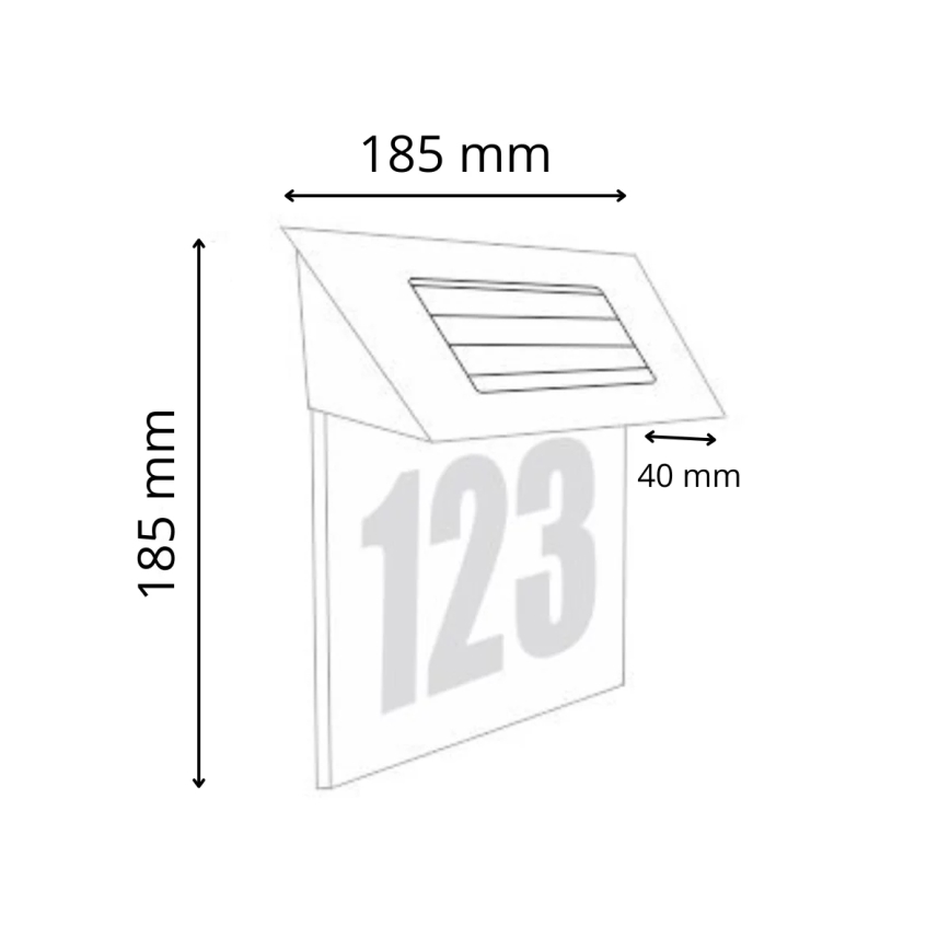 LED Соларен домашен номер 1,2V IP44