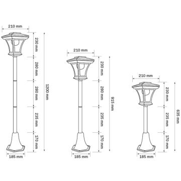 LED Соларна лампа TIRANA LED/1,6W/5V IP44